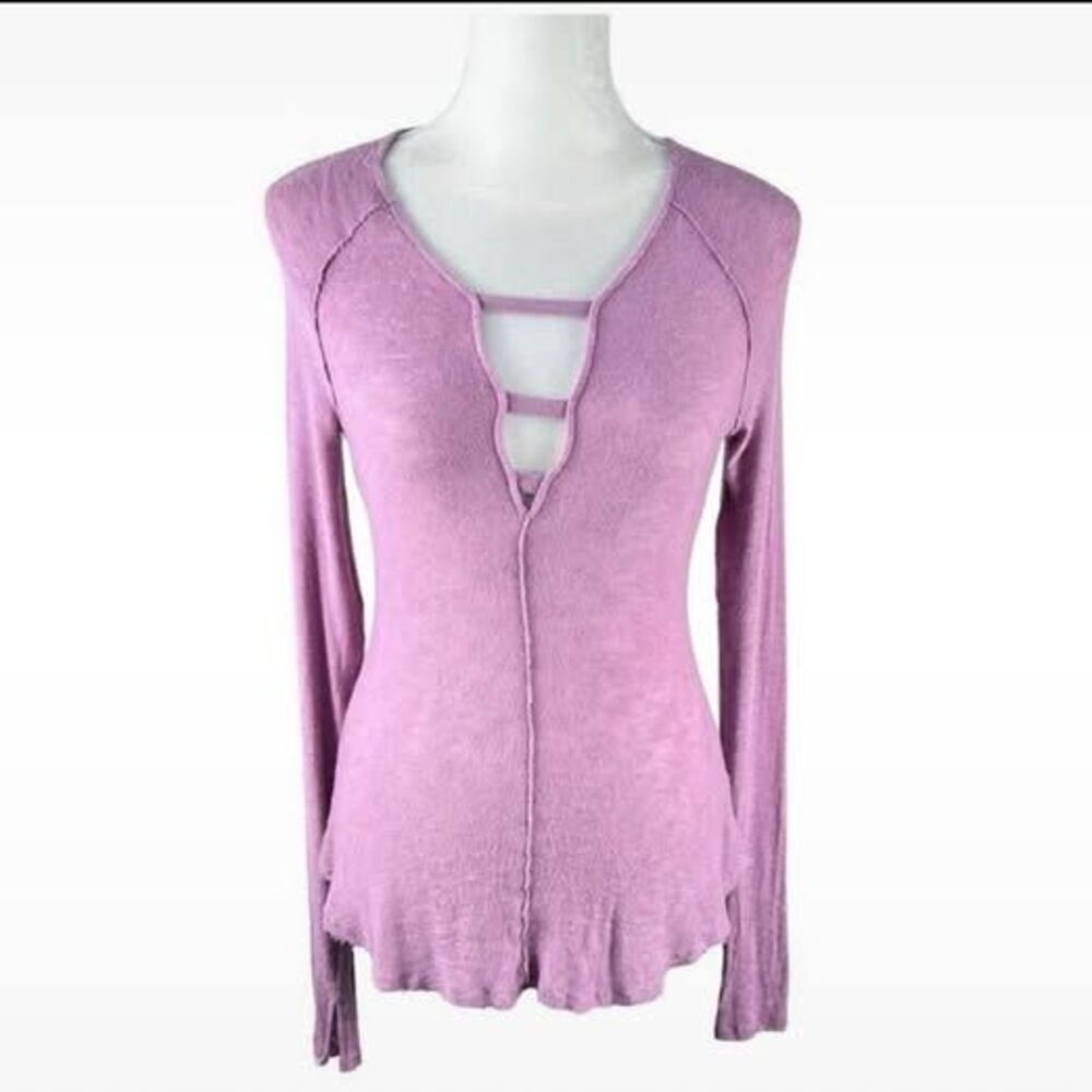 Free People Long Sleeved light purple Top Small S Boho